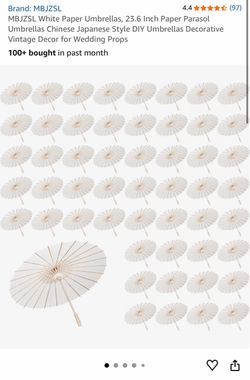 MBJZSL White Paper Umbrellas. 60 Pack! Best for weddings. Brand new.