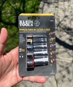 New Klein Magnetic Power Nut Setters, 5 Pcs Set