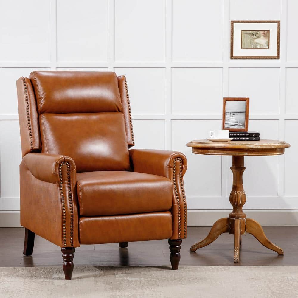 Brown Modern Genuine Leather Recliner
