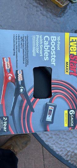 Ever start 16ft booster cables w/ smart protector
