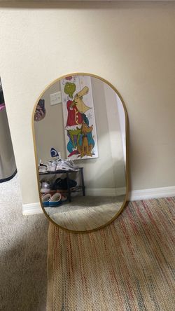 Gold Arched Wall Mirror | Modern Metal Frame