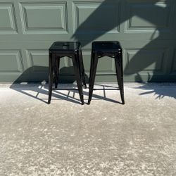 Black Metal Stools (2)