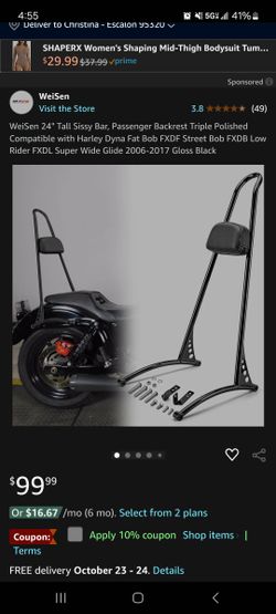 Sissy Bar 24" Tall Harley 