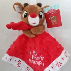 Rudolph The Red Nosed Reindeer Lovie Snuggle Blanket Soother