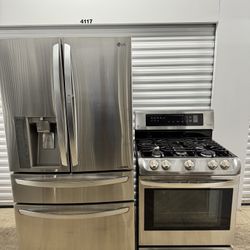 🔥 LG Stainless Steel French Door Fridge + Gas Stove Combo 🔥