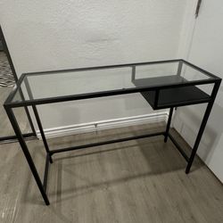 Black glass table 