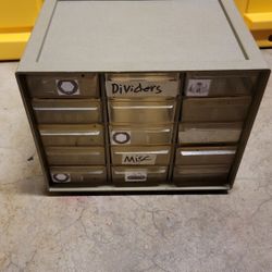 Gray small parts drawers organizer
