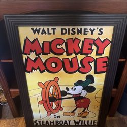 Mickey Mouse Steamboat Willie Framed Picture