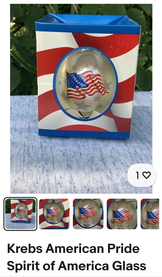 Krebs Glass ornament God bless america