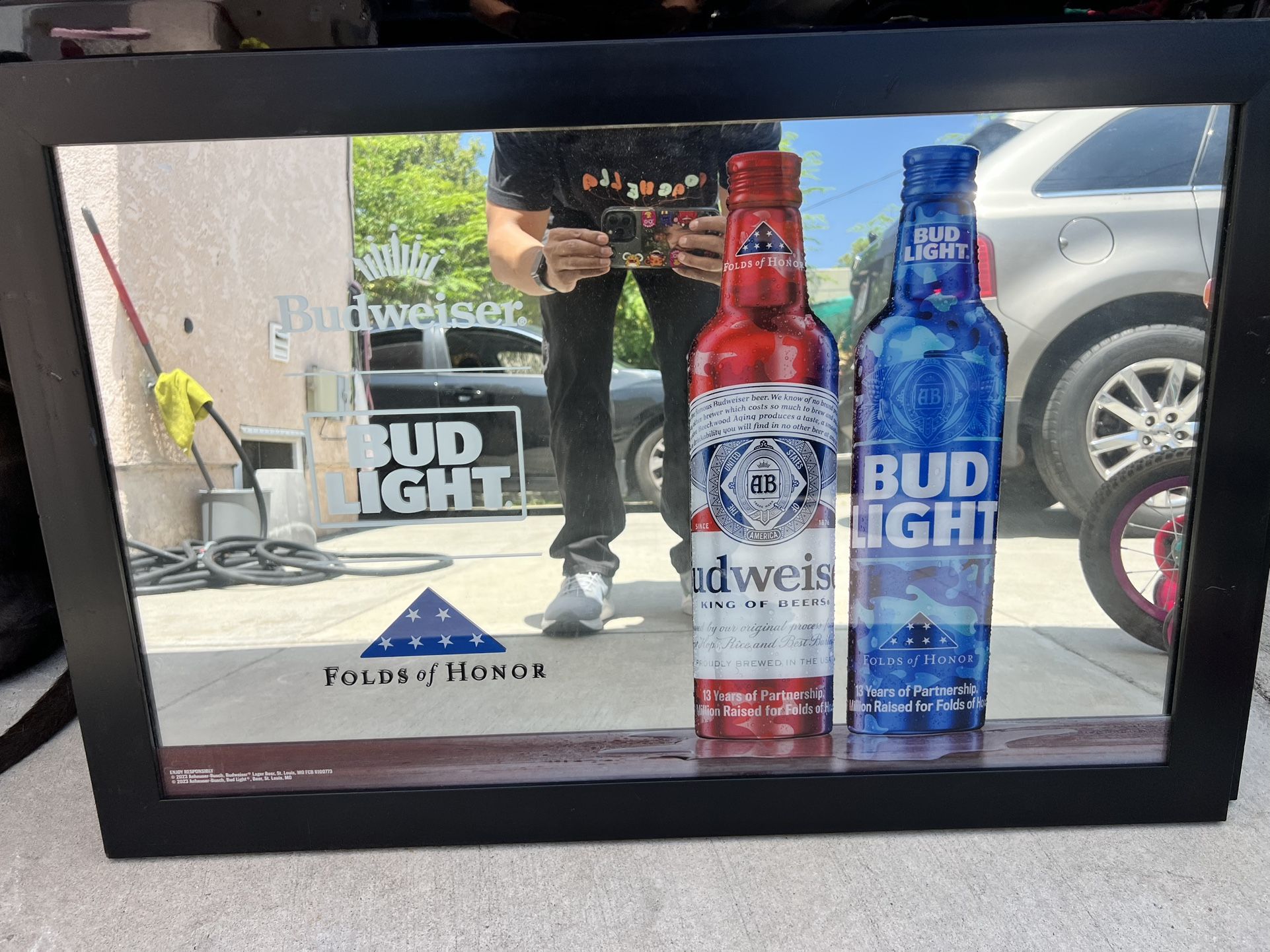 Medium Sized Budweiser Bar Mirror
