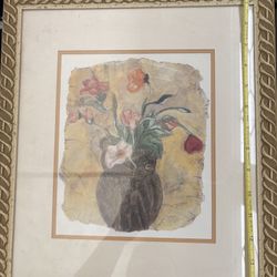 Framed Floral Artwork