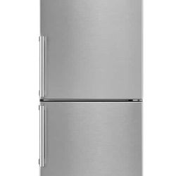 Guardia 23.4 in. Stainless Steel Bottom Freezer Refrigerator Right Swing,