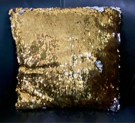 Gold and Silver accent pillow  12x12