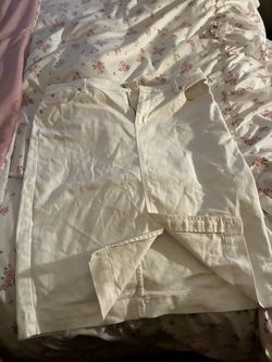 Talbots White Denim Cargo Pants
