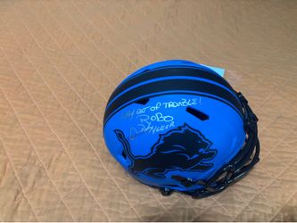 ROBO COP PETER WELLER signed detroit lions full size replica rave helmet…..THERE ARE NONE OF THESE OUT THERE