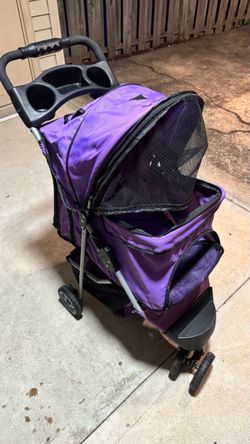 Purple Pet Stroller with Canopy