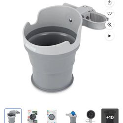 Nuby Collapsible Stroller Bottle and Cup Holder, Gray