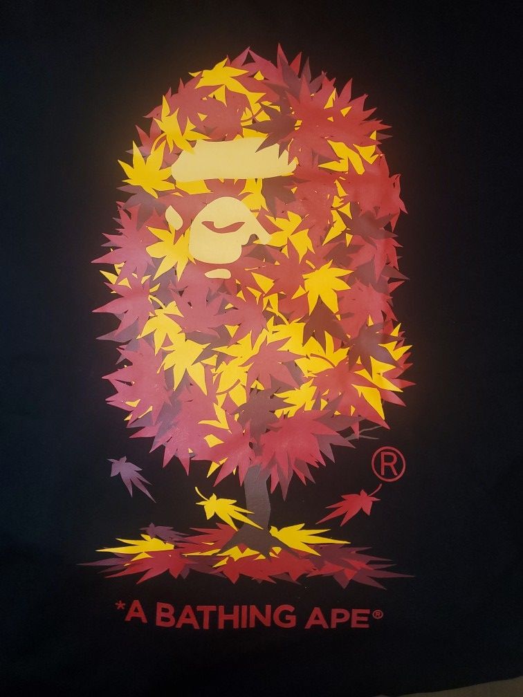 Bape TEE Japan Autumn π Tree Ape Head BLACK