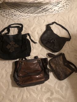 4 Brown Leather Purses (Various Prices)