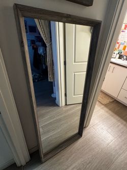 Wood framed body mirror