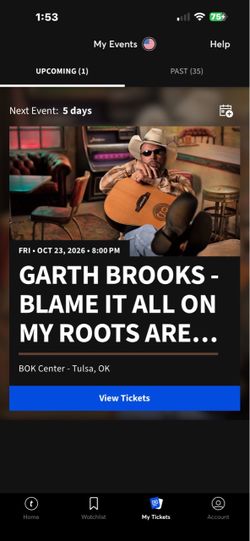 Garth Brooks Concert Ticket – Tulsa, OK