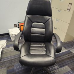 ZURI Gates Genuine Leather High Back Executive Chair - Black