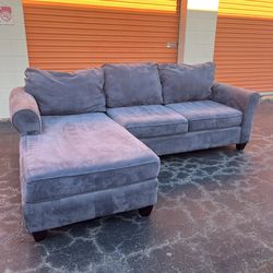 Free Delivery - Beautiful Blue Gray Sectional Couch