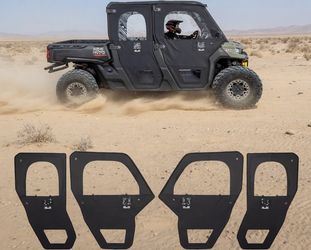NEW UTV Framed Door Kit by Kemimoto - See Description for Compatibility - PVC Oxford Fabric YKK Zipper UTV Cab Enclosure Front and Rear Doors