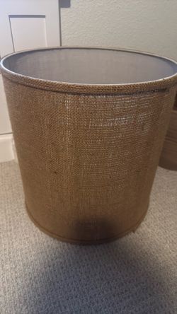 Pair Natural Burlap Lamp Shades