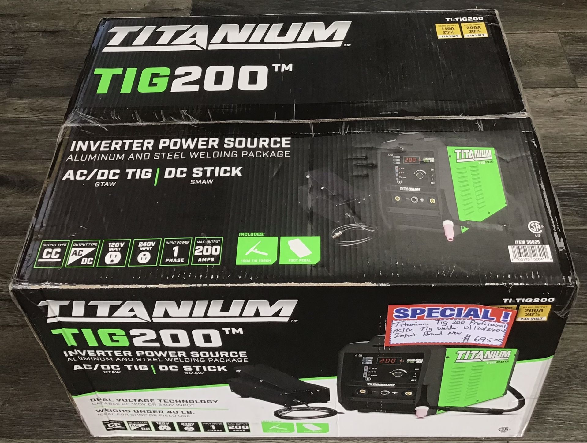 Titanium Tig 200 Professional AC/ CD Tig Welder W/ 120/240V Input Brand New