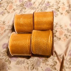 Mesh Ribbon Yellow 3 Yard Each For Christmas