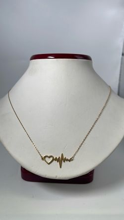 18k Gold heart heartbeat pendant necklace