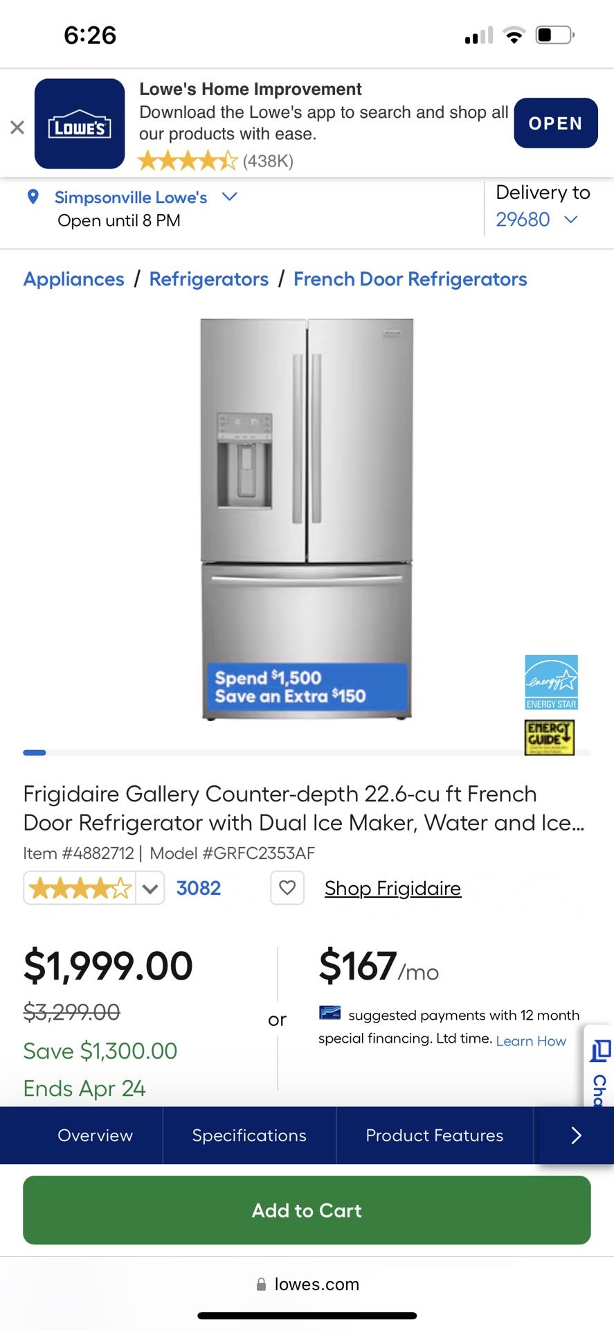 Frigidaire Gallery 