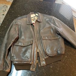 Leather Jacket Size 44 Of Course Snug Fit 
