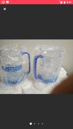 New,2 Frosty Freezer Mug Beverage Cooling Device Beer Plastic Cup Col