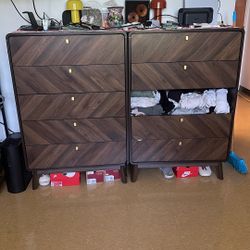 Mid Century Walnut Brown Chest (2) 