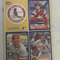1986 FLEER BASEBALL CARD BOX BOTTOM CARLTON FISK, GARY CARTER P-402