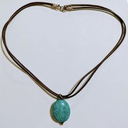 Vintage Peyote Bird Turquoise Drop Necklace 