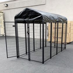 $290 (Brand New) Large heavy duty kennel with cover dog cage crate pet playpen (8’l x 4’w x 6’h) 