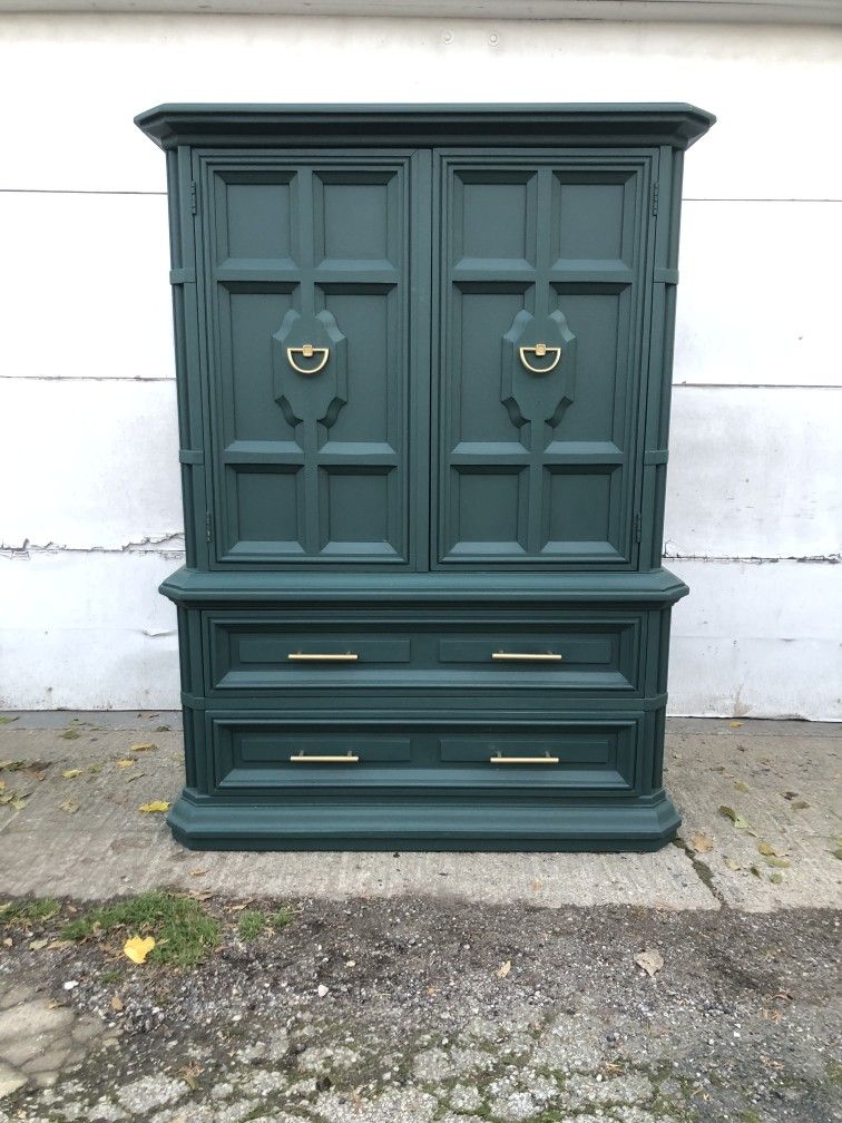 Teal Green Tallboy/ Armoire