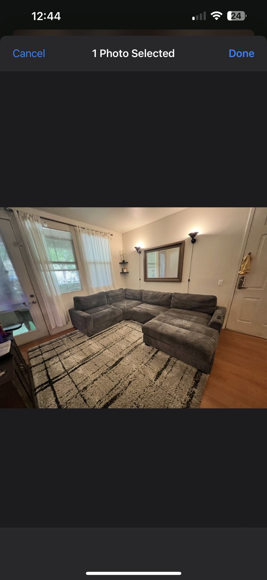 Sectional Sofa / Couch Darker Grey