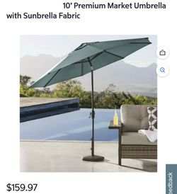 10' Premium Market Umbrella with Sunbrella Fabric