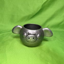 wilton pewter Pig Cup Metal Knick Knack