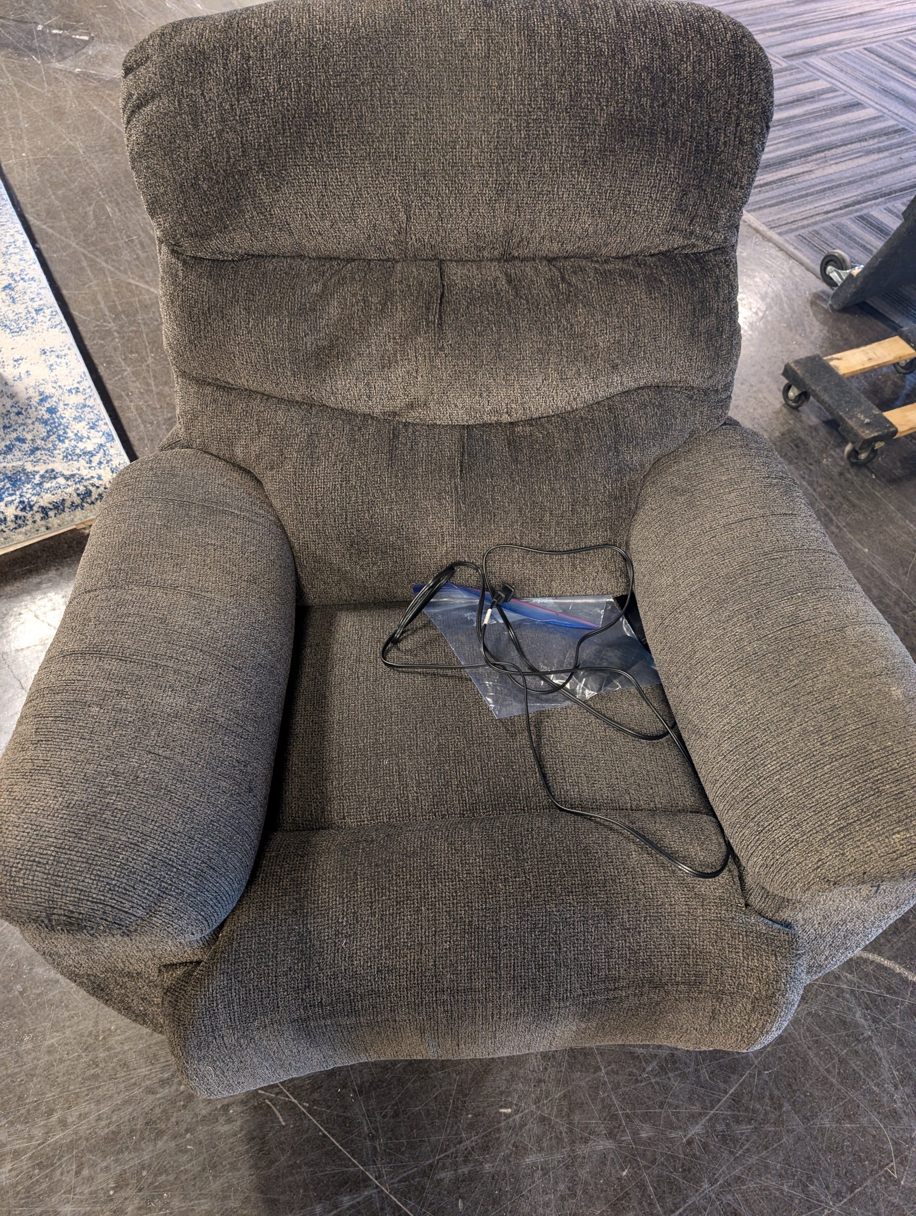 Comfortable Grey Fabric Power Recliner Sectional Component