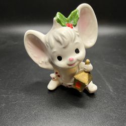 Adorable Vintage Napco Christmas Mouse Figurine