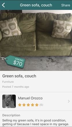 Green sofa