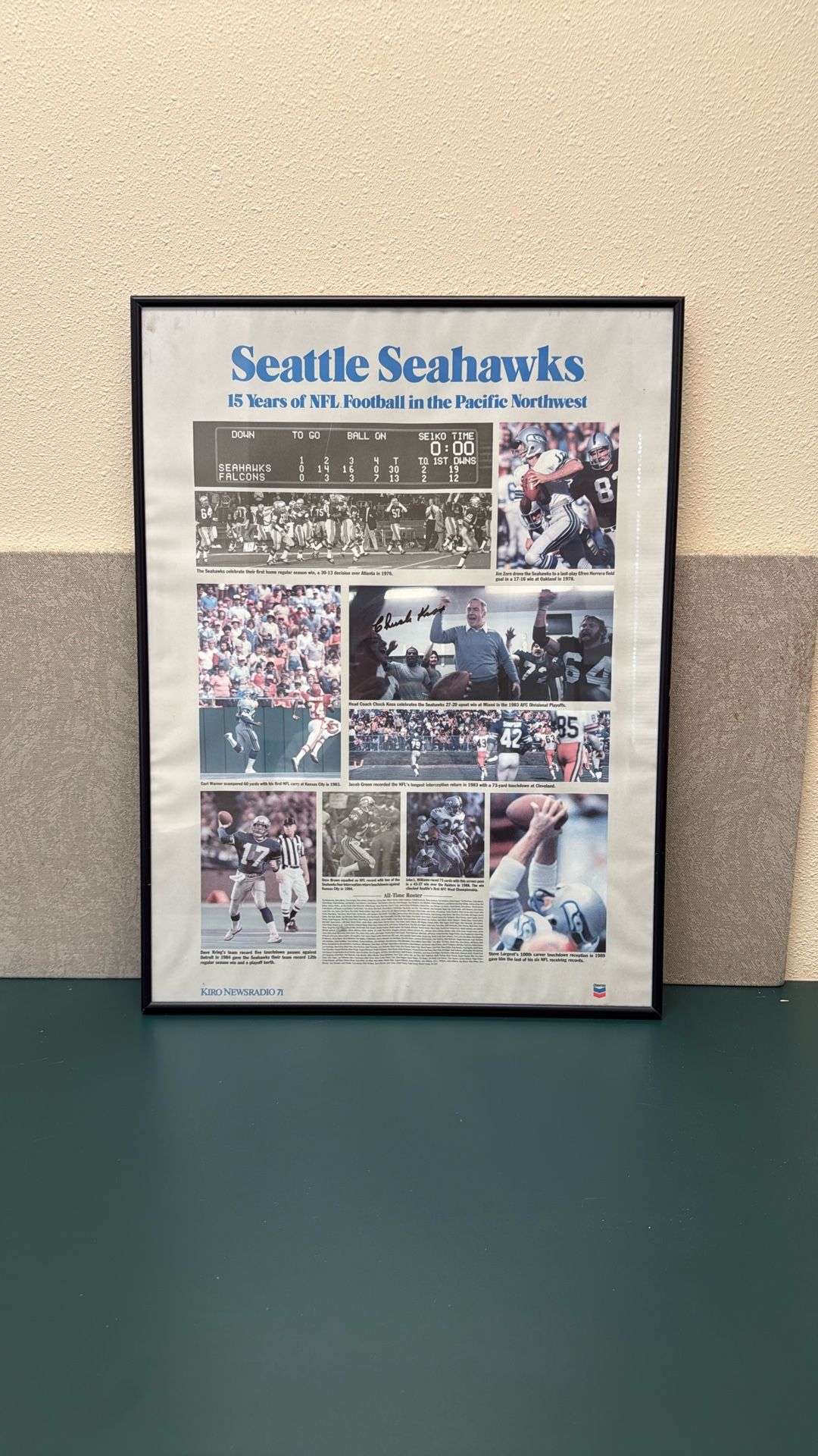 Autographed - Framed Seahawks Promotional Poster