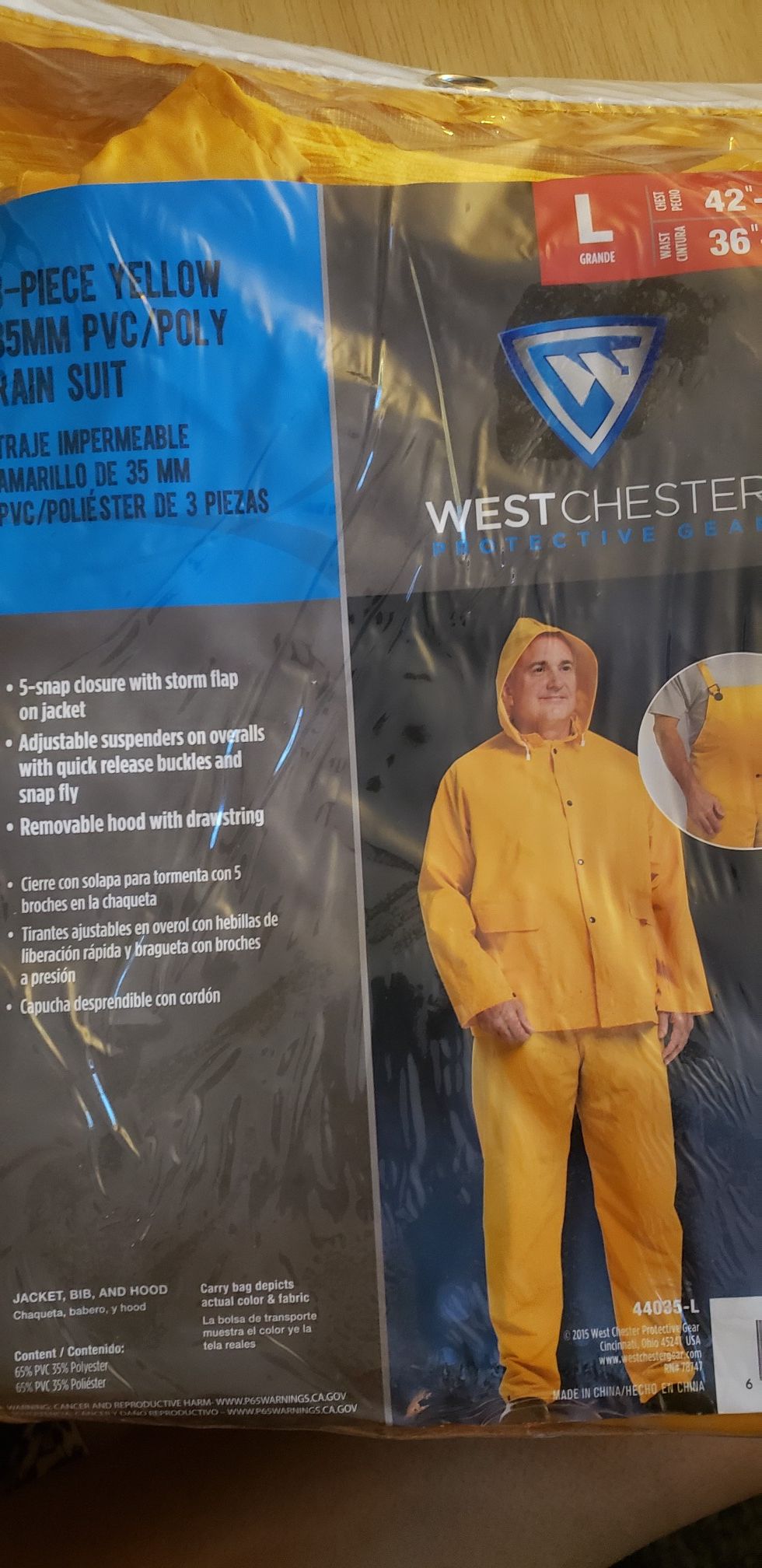 3 piece yellow rain suit