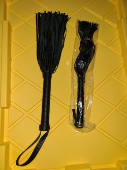 2 Black Faux Leather Riding Crops - NEW