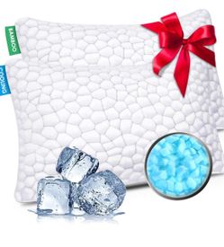 SUPA MODERN Cooling Pillow Queen Size Set of 2, CertiPUR-US Shredded Memory Foam Pillows for Sleeping, Cool Bed Pillows for Hot Sleepers, Adjustable F